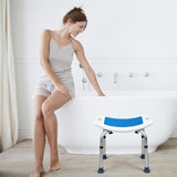 NNECW Adjustable Lightweight Shower Bench with Padded Seat & Built-in Handle
