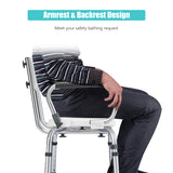 NNECW Non-Slip Shower Chair with U-Shaped Cutout for Elderly-White