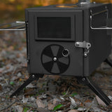 NNETM Portable Foldable Wood Stove with 7 Chimneys