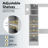 NNECW Over The Toilet Storage Cabinet with Adjustable Shelves and Paper Holder-White