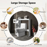 NNECW Over The Toilet Storage Cabinet with Adjustable Shelves and Paper Holder-White
