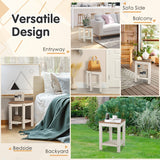 NNECW Corner Shower Bench Stool with Storage Shelf for Indoor/Outdoor Use-Coffee