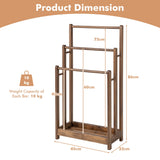 NNECW Freestanding Wood Towel Rack with Bottom Storage Shelf for Bathroom-Coffee
