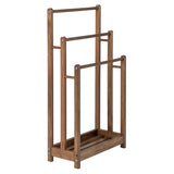 NNECW Freestanding Wood Towel Rack with Bottom Storage Shelf for Bathroom-Coffee