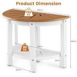 NNECW 2-Tier Shower Bench with Semicircular Seat & Storage Shelf