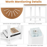 NNECW 2-Tier Shower Bench with Semicircular Seat & Storage Shelf