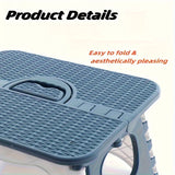 NNETM Folding Stool Portable Plastic Chair Blue