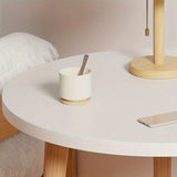 NNETM Minimalist Round White Coffee Table - Small and Space-Saving
