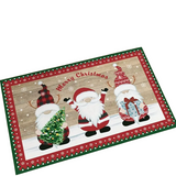 NNETM Merry Christmas Kitchen Rug - Festive Red and Green Polka Dots