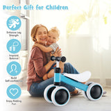 NNECW Baby Balance Training Bike with 4 Wheels for Infant-Blue