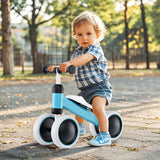 NNECW Baby Balance Training Bike with 4 Wheels for Infant-Blue