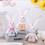 NNETM 6pcs Easter Bunny Plush Decorations with Bow Ties
