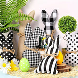NNETM Set of 6 Easter Bunny Decor with Polka Dot Baskets