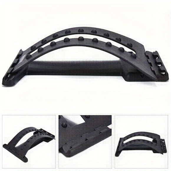 NNETM Back Magic Stretcher & Lower Lumbar Support - Spine Massager(Black)