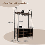 NNECW Baker’s Rack with Detachable Wine Rack and Stemware Holder