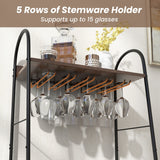NNECW Baker’s Rack with Detachable Wine Rack and Stemware Holder