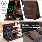 NNETM Wooden Phone & Watch Holder, Key & Wallet Organizer