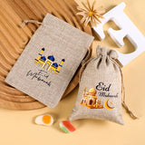 NNETM 6-Pack Linen Burlap Gift Bags for Ramadan