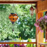 NNETM Classic Orange Glass Globe Solar Lantern - Bats & Spiders