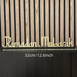 NNETM Wooden Ramadan Mubarak Table Sign Decor