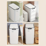 NNETM 2pcs Sleek White Trash Cans with Odor-Seal Lids