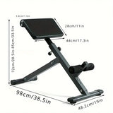 NNETM 1pc Adjustable Roman Chair - Black, Waist and Abdomen Fitness Stool