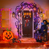 Halloween LED Solar Fairy Light, Purple Orange/Purple/Orange, IP54. Outdoor Solar Courtyard Decoration, Garden, Party, Camping, Festival Celebration, Courtyard Decoration, Christmas Tree Embellishment, Creating a Terrifying Halloween Atmosphere