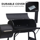 NNEDPE 2-in-1 Outdoor Barbecue Grill & Offset Smoker