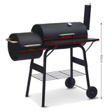 NNEDPE 2-in-1 Outdoor Barbecue Grill & Offset Smoker