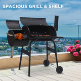 NNEDPE 2-in-1 Outdoor Barbecue Grill & Offset Smoker