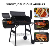 NNEDPE 2-in-1 Outdoor Barbecue Grill & Offset Smoker