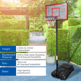 NNEDPE Height-Adjustable Basketball Hoop Backboard Portable Stand