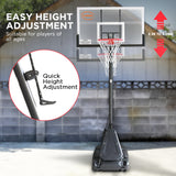 NNEDPE Portable Basketball Hoop System 2.3 to 3.05m for Kids & Adults