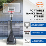 NNEDPE Portable Basketball Hoop System 2.3 to 3.05m for Kids & Adults