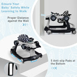 NNECW 4-in-1 Foldable Activity Car Walker with Adjustable Height and Speed-Grey