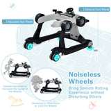 NNECW 4-in-1 Foldable Activity Car Walker with Adjustable Height and Speed-Grey