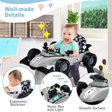NNECW 4-in-1 Foldable Activity Car Walker with Adjustable Height and Speed-Grey