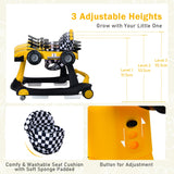 NNECW 4-in-1 Baby Walker with Adjustable Height and Speed-Yellow
