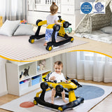 NNECW 4-in-1 Baby Walker with Adjustable Height and Speed-Yellow