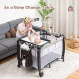 NNECW 3 in 1 Baby Portacot with Bassinet & Changing Table