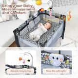 NNECW 3 in 1 Baby Portacot with Bassinet & Changing Table