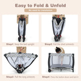 NNECW 3 in 1 Baby Portacot with Bassinet & Changing Table