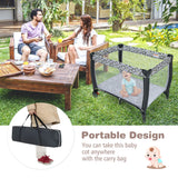 NNECW 3 in 1 Baby Portacot with Bassinet & Changing Table
