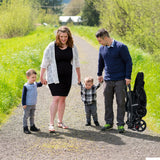 NNECW Folding Double Baby Stroller with Tandem Seating &amp; Canopy for Toddlers-Black