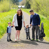NNECW Folding Double Baby Stroller with Tandem Seating &amp; Canopy for Toddlers-Grey