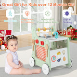 NNECW 6-in-1 Toddler Push and Pull Walker with Play Kitchen for Kids-Green