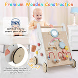 NNECW 7 in 1 Push and Pull Learning Walker with Multi-Activity Toys for Kids