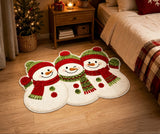 Christmas Snowman Velvet Bath Rug 2D Flat 1pc