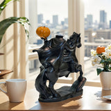 Resin Headless Knight Holding Pumpkin Ornament - Creative Craft Home Living Room Bedroom Decoration