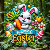 NNETM Rustic Wooden Easter Bunny Wreath